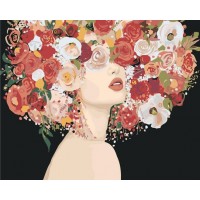Картина по номера - Жена с цветя на глава ZG 42169