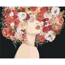 Картина по номера -  Жена с цветя на глава – GX 42169
