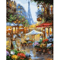 Картина по номера - Пазар за цветя в Париж ZG 25578