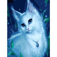 Рисуване по номера - Бяла котка EX 7465