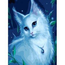 Рисуване по номера - Бяла котка EX 7465