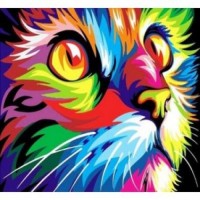 Рисуване по номера - Шарена котка EX 6309
