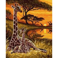 Комплект за рисуване по номера - Жирафи ZG 32559