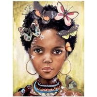 Африканско момиче - диамантен гоблен LD 304048