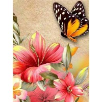  FL 304048 Пеперуди и цветя - Диамантен гоблен