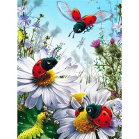  FL 304040 Пеперуди и цветя - Диамантен гоблен