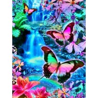  FL 304045 Пеперуди и цветя - Диамантен гоблен