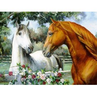 GI 304016 Диамантен гоблен - Двойка коне