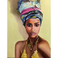 Африканско момиче - диамантен гоблен LD 304012 РАЗМЕР 30-40