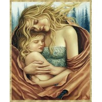 Майка с дете - диамантен гоблен LD 304025