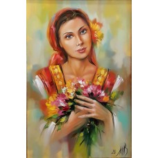 Девойка с полски цветя - Картина по номера GX 37971