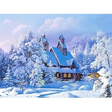 PZ 304098 Диамантен гоблен - Къща в снега