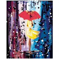 Картина по номера -  Момиче с чадър  ZG-0038