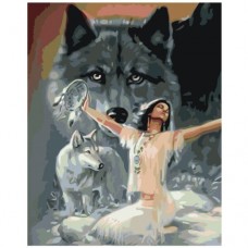 Картина по номера - Момиче и вълки ZG-0187