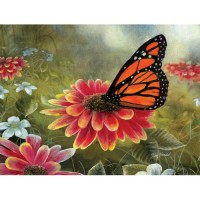  FL 304097 Пеперуда и цветя - Диамантен гоблен