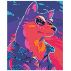 Флуоресцентните картини - Модно куче FLU 25
