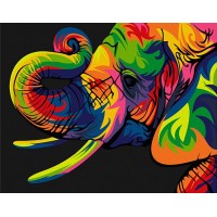 Шарен слон - Картина по номера CX 3645