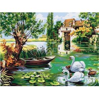 Лебеди на езерото - Картина по номера ZE 5289