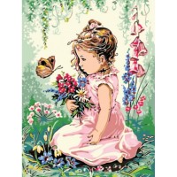 Момиче с пеперуди - Картина по номера ЕX 5271