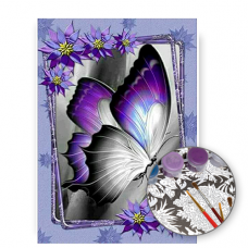 Лилава пеперуда - Картина по номера ZE 3313