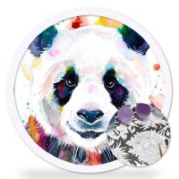 Кръгла картина по номера - Цветна панда CRL 062