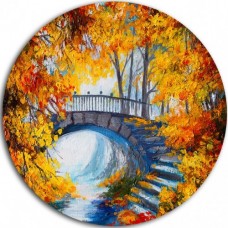 Диамантен гоблен с кръгла форма - Есенна картина DRL 2270