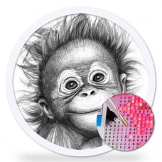 Диамантен гоблен с кръгла форма - Забавна маймунка DRL 046
