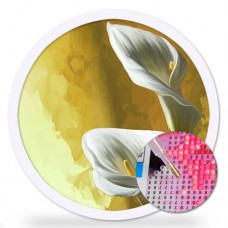 Диамантен гоблен с кръгла форма - Красиви цветя DRL 035