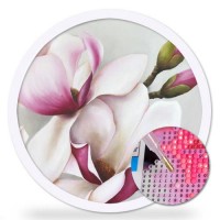 Диамантен гоблен с кръгла форма - Пролетно цвете DRL 033