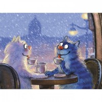 Картина по номера - Котките пият чай ZG 0275