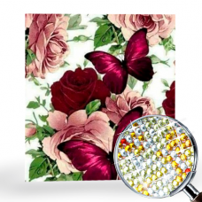 Елмазени гоблени - Пеперуди и цветя EZ 304039