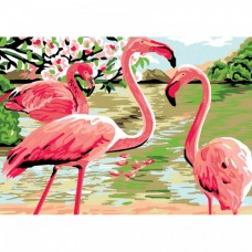 Розово фламинго - Картина по номера CX 3795