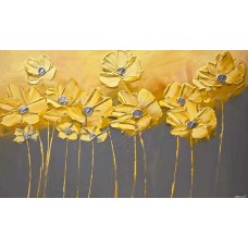 Златни цветя - Картина по номера ZE 3378