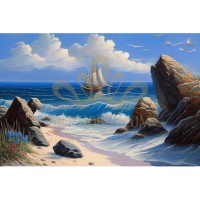 Лятно море и платноходка - Картина по номера ZG 10207