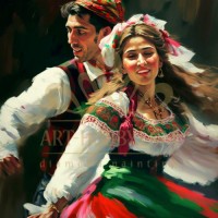 Български танци - Картина по номера ZP 463