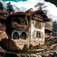 Красива планинска къща - Картина по номера ZP 494
