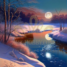 Зимна река - Картина по номера ZP 495