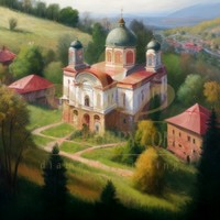 Селски монастир - Картина по номера ZP 500