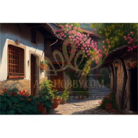 Селска уличка с цветя - Картина по номера ZG 10111