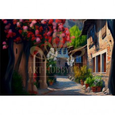 Улица с ярки цветя - Картина по номера ZG 10113