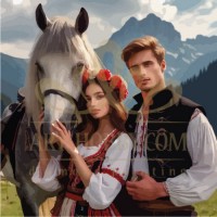 Млада българска двойка - Картина по номера ZP 5092