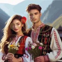 Млада българска двойка - Картина по номера ZP 5090