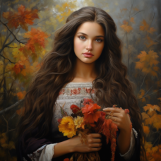Красива българка в есенна приказка - Картина по номера ZP 6049