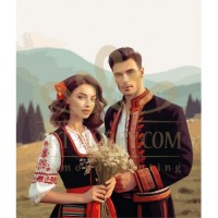 Млада българска двойка - Картина по номера ZP 5094
