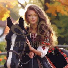 Българско момиче с кон - Картина по номера ZP 5081