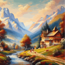 Село в планина - Картина по номера ZP 813