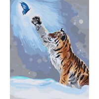 Тигър и пеперудка - Картина по номера ZG 10839