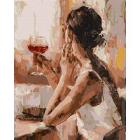 Жена с вино - Картина по номера ZG 10862