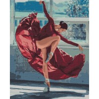 Танцьорка в червена рокля - Картина по номера ZG 10871
