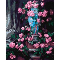 Натюрморт с розови рози - Картина по номера ZG 10873